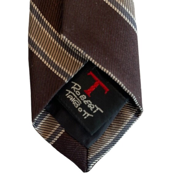 Robert Talbott for Nordstrom Brown Striped Tie hand sewn 56"x3" VTG - Picture 2 of 6